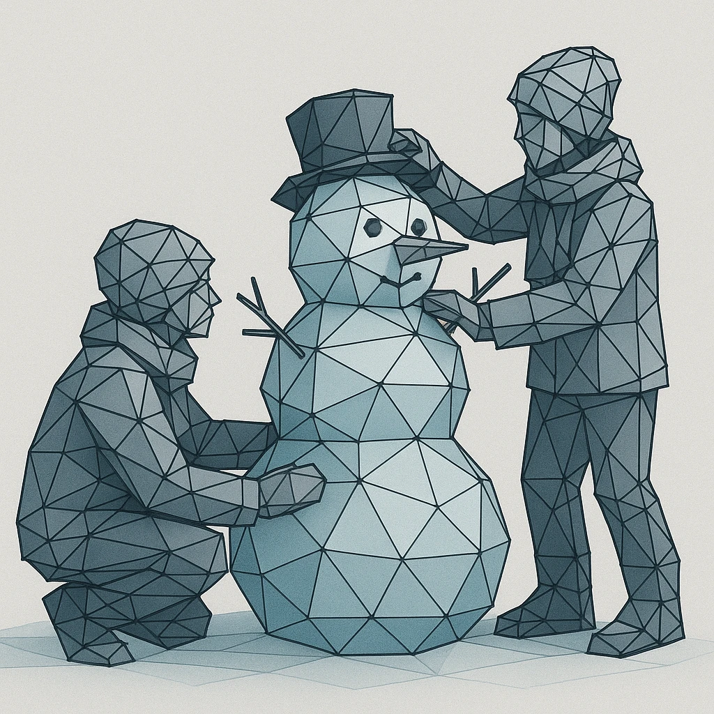 people making a snowman emoji