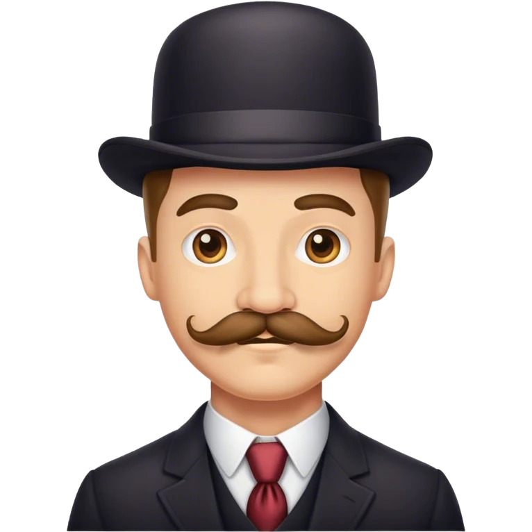 dapper gentleman with mustache emoji