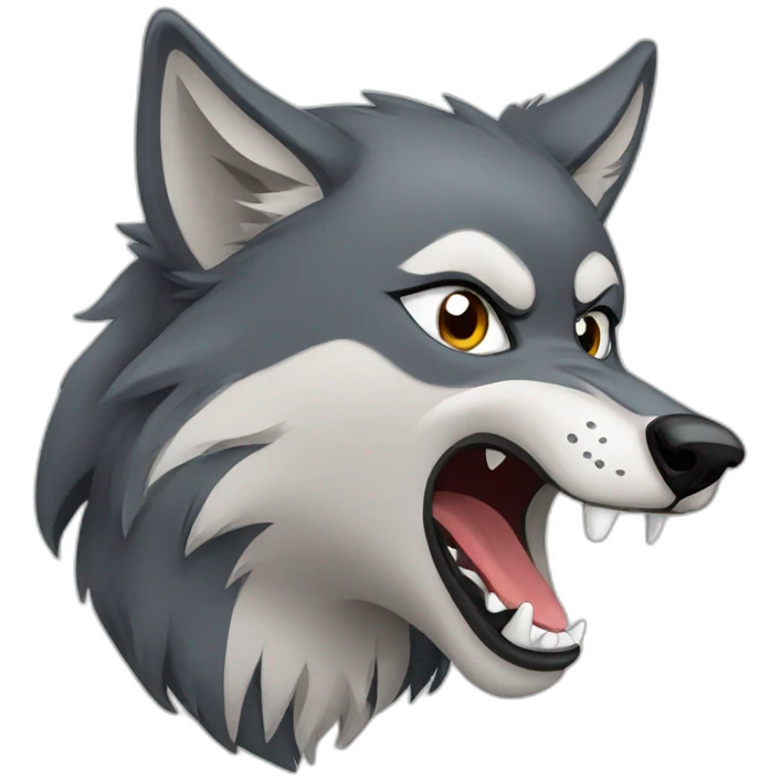 female wolf growling emoji