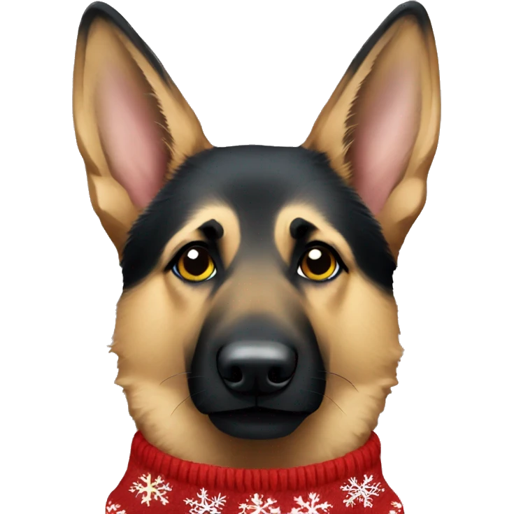 german shepherd with a christmas sweater  emoji
