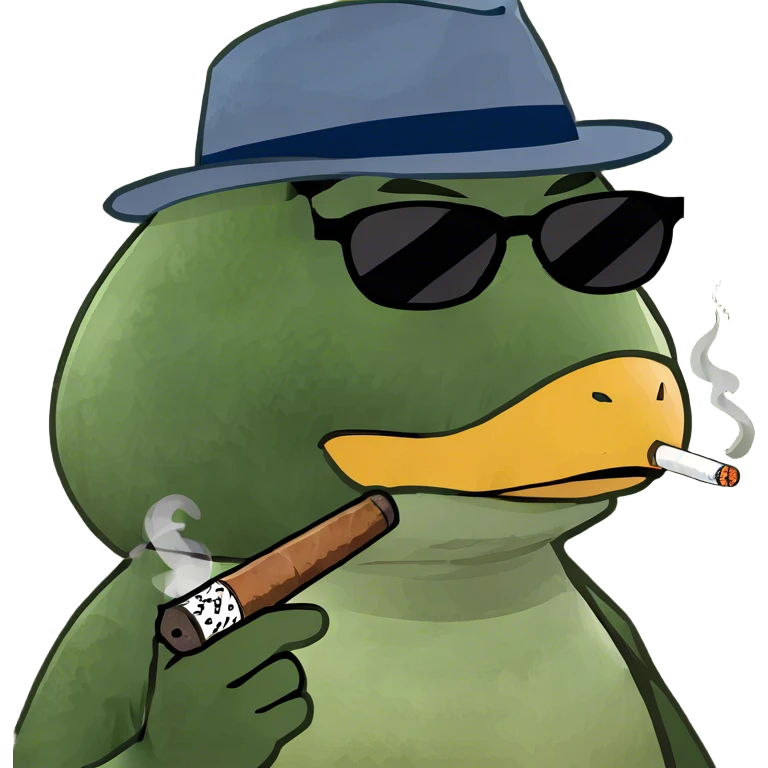 White Duck smoking cigar emoji