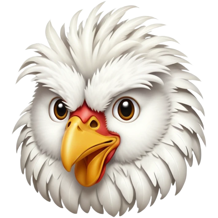 Chicken with a level 10 gust emoji