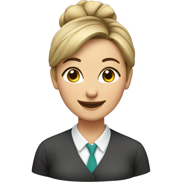 Happy female teacher with hair in a bun emoji