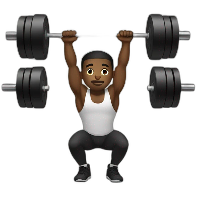 black guy weight lifting emoji