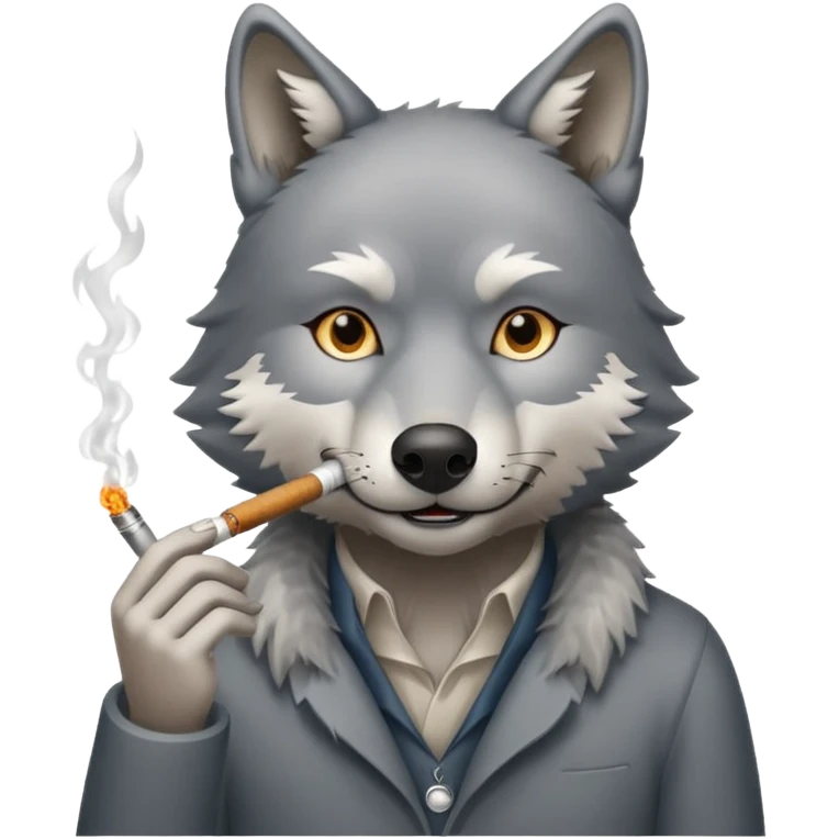 Loup qui fume un joint emoji