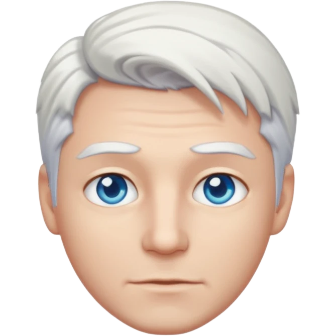 White-haired guy that looks and has beautiful blue eyes  emoji