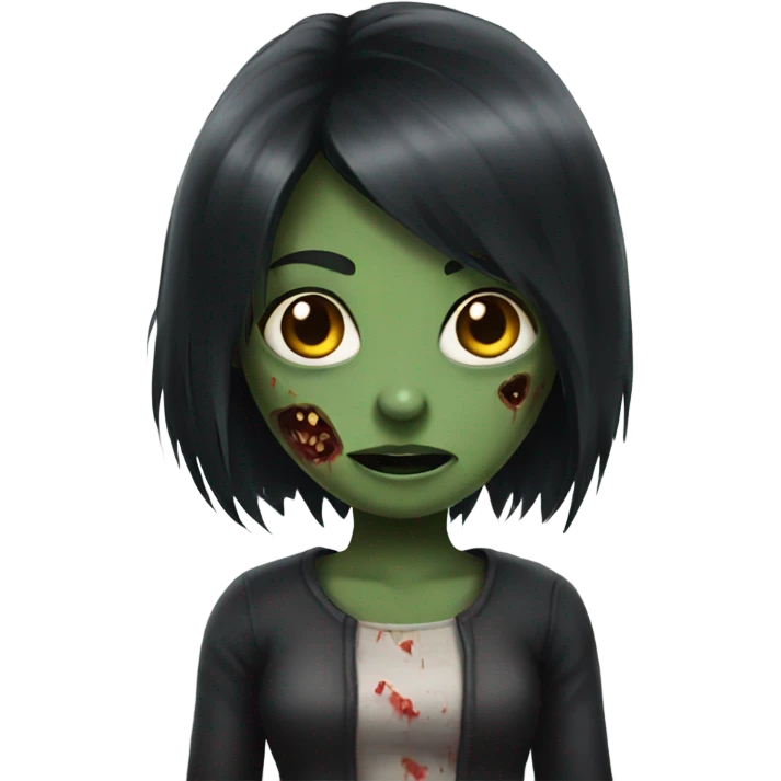zombie girl with black hair emoji