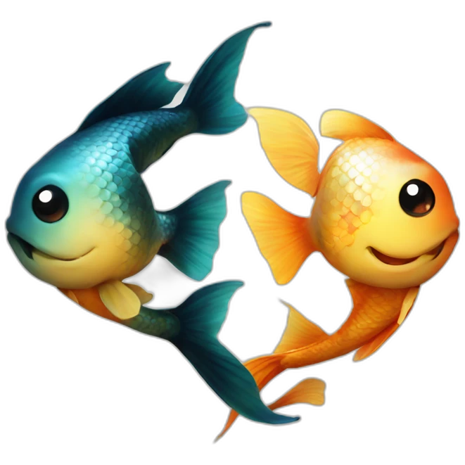 Pisces ying and yang koi fish from avatar emoji