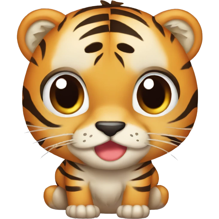 Tigre triste con un corazon emoji