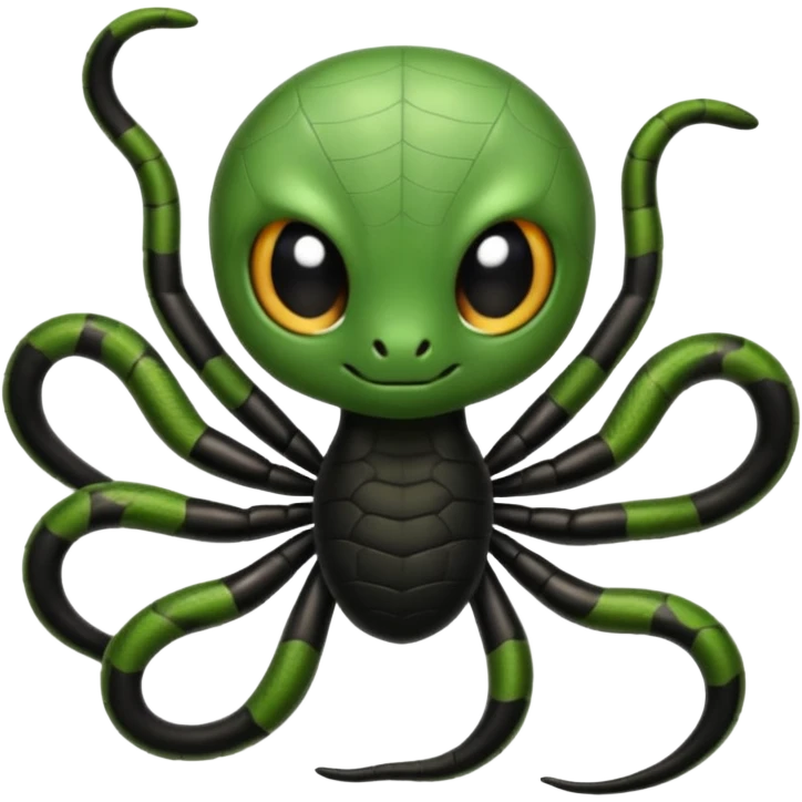 Baby spider standing separately and with a baby snake emoji