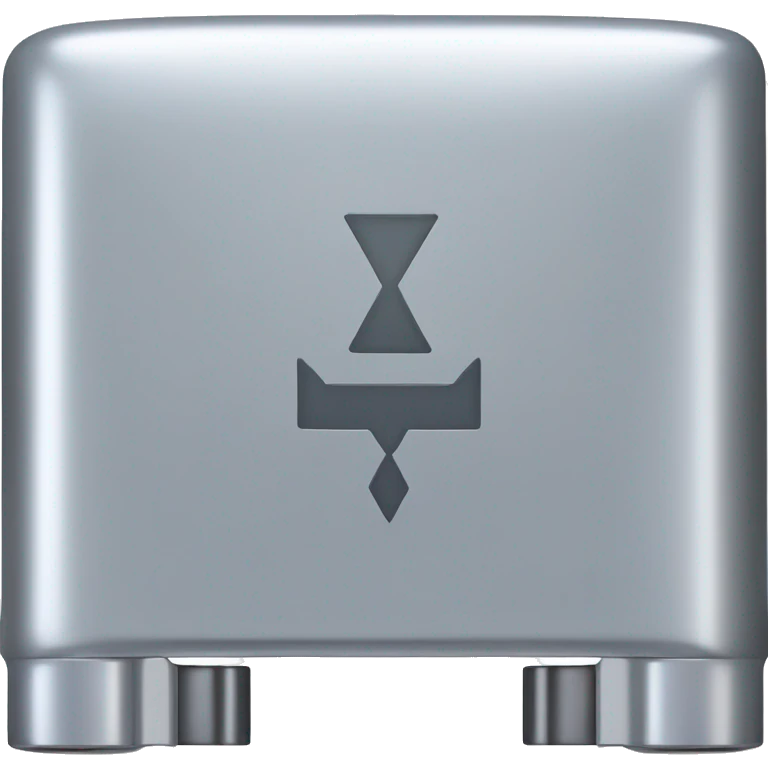 Realistic isolated gradient silver holographic battery charger emoji