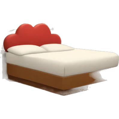 Motel Heart shaped bed with a cat on it inviting you to pet it emoji