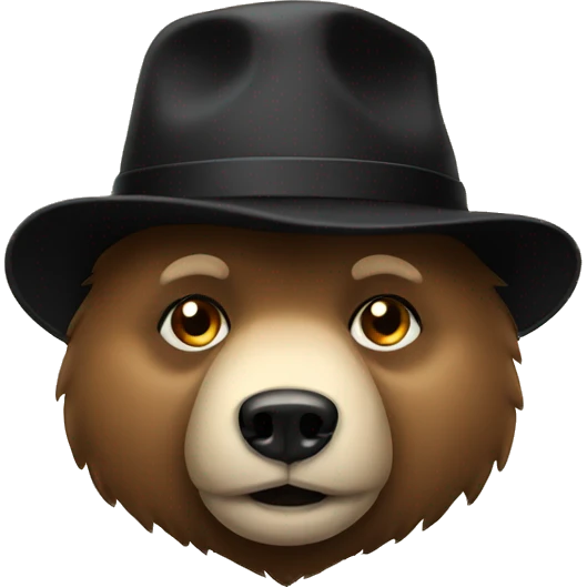 Bear with black hat  emoji