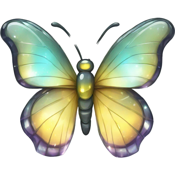 Shiny sparkly glass crystal butterfly emoji