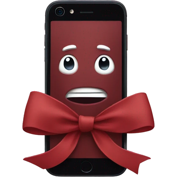 Dark red iPhone bow emoji