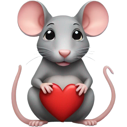 Rat with hearts emoji