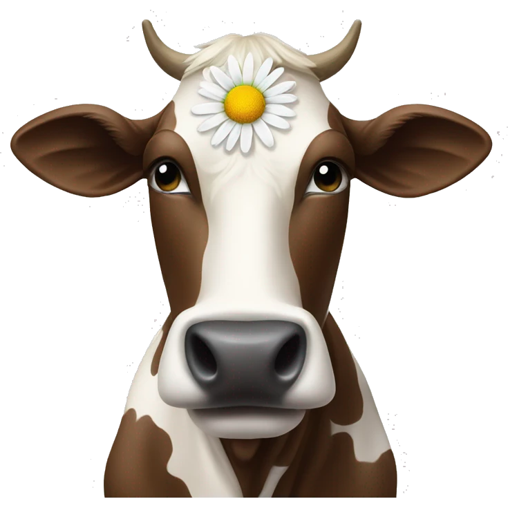 cow smelling a daisy emoji