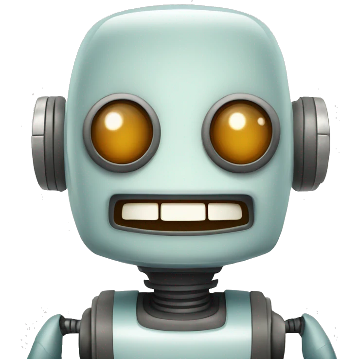 flat retro robot smiling emoji