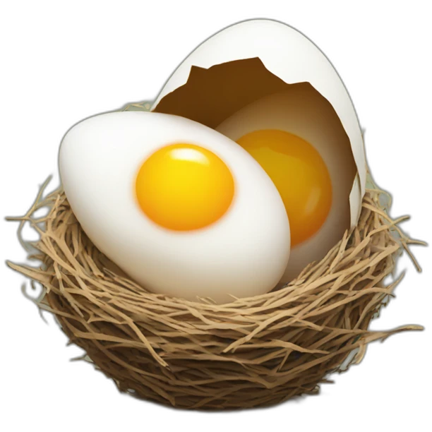 one large egg in a nest emoji