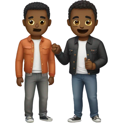 a gay couple fighting online emoji
