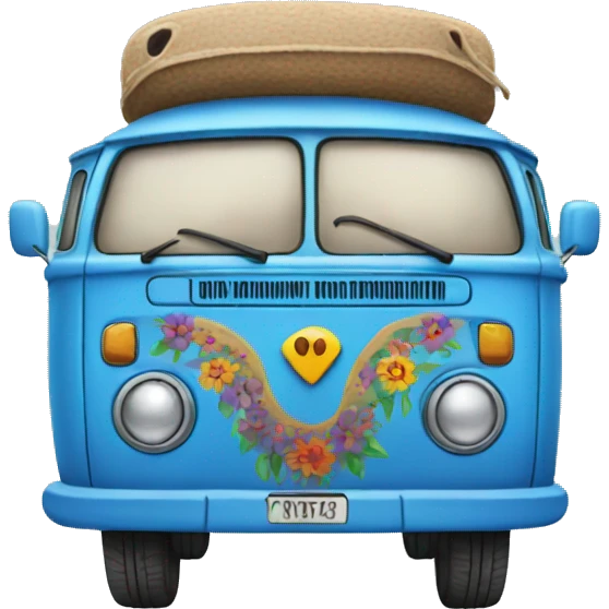 Blue Hippie van emoji