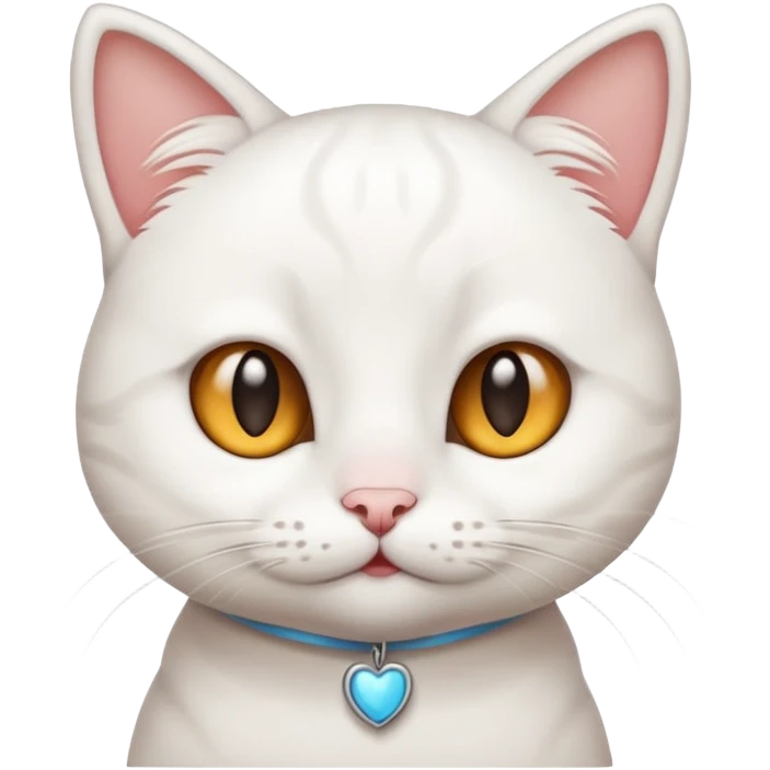cute  white little cat emoji