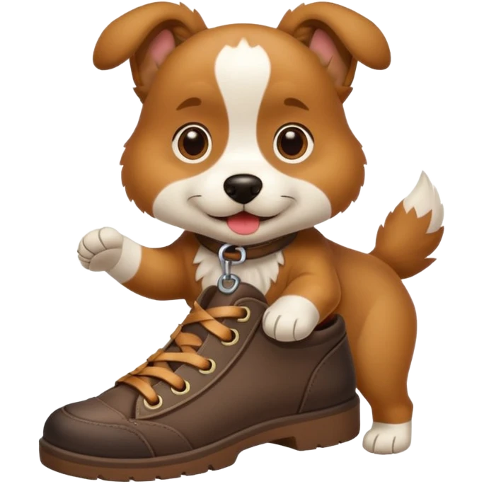 Dog with shoes emoji