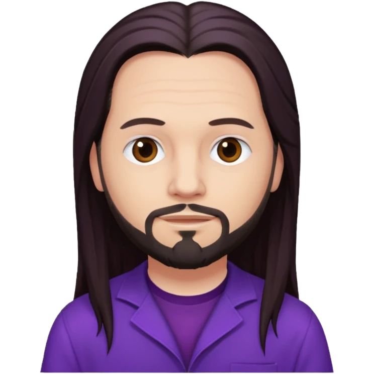 Jonathan Davis long dark brown hair, purple outfit emoji