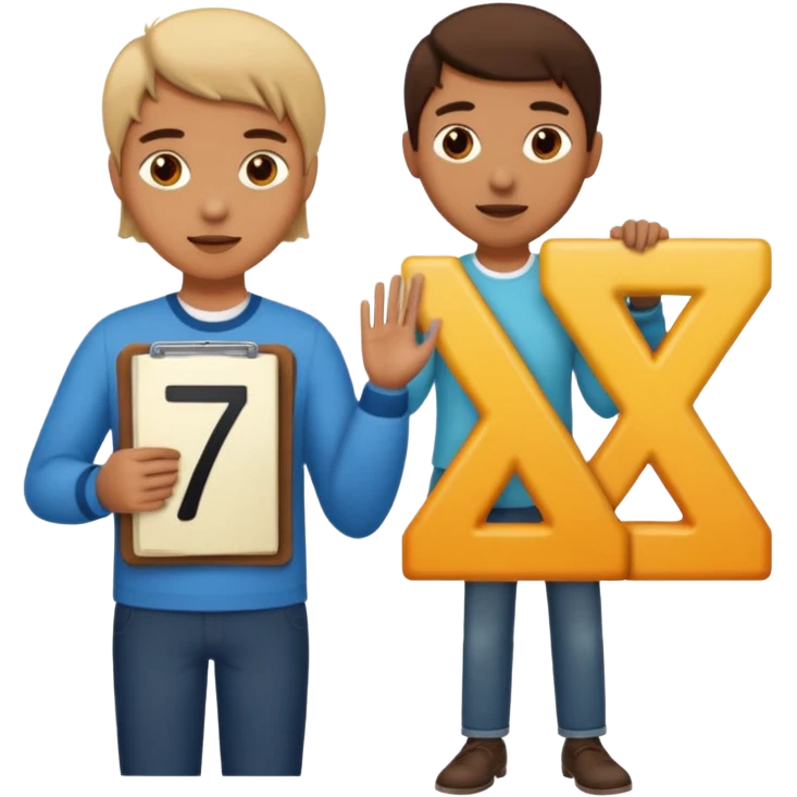 Make a person hold sex on the left and seven on the right and on the left make six as well emoji