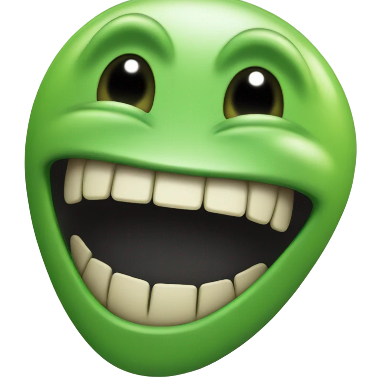 green alien laughing emoji