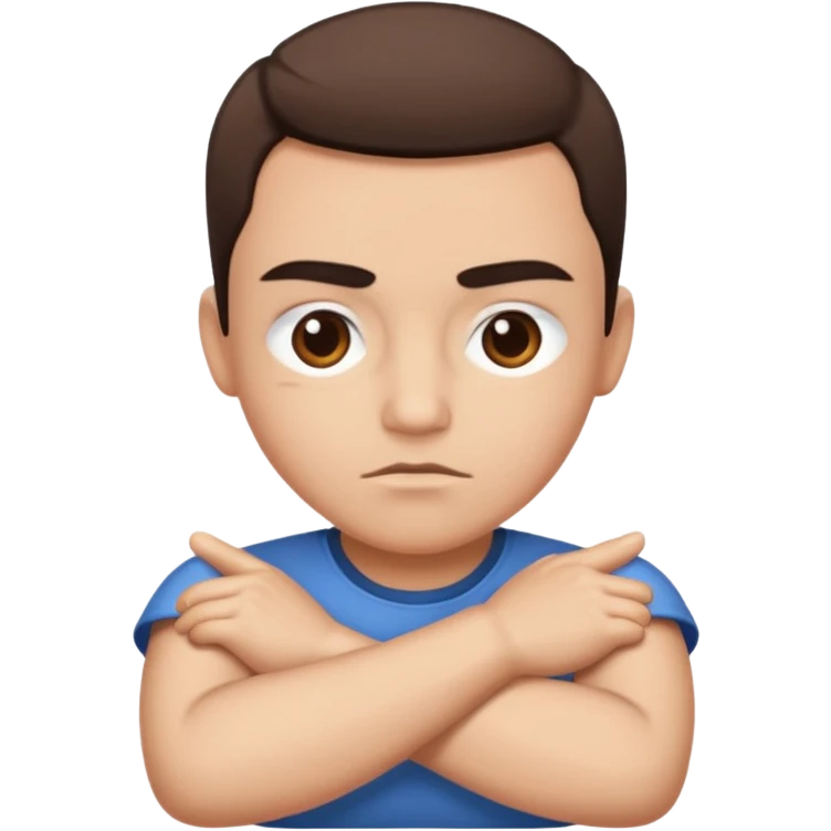 Down eyebrows with crossed arms  emoji