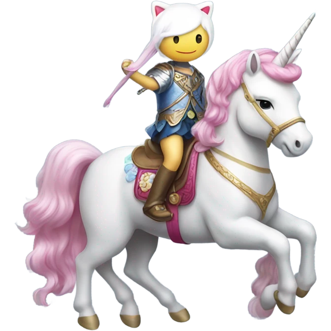 Hello kitty riding a unicorn  emoji