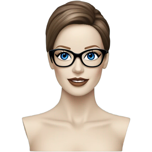 Kate Beckinsale, glasses, blue eyes happy elegant mannequin  emoji