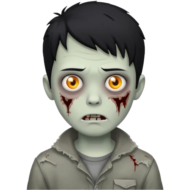 boy zombie with black hair emoji