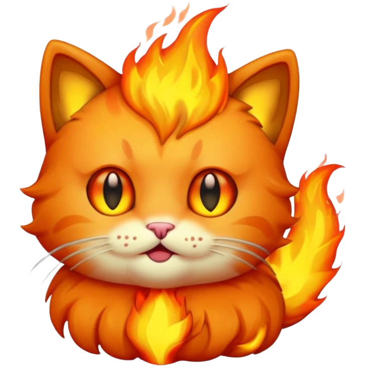  kitty on fire emoji