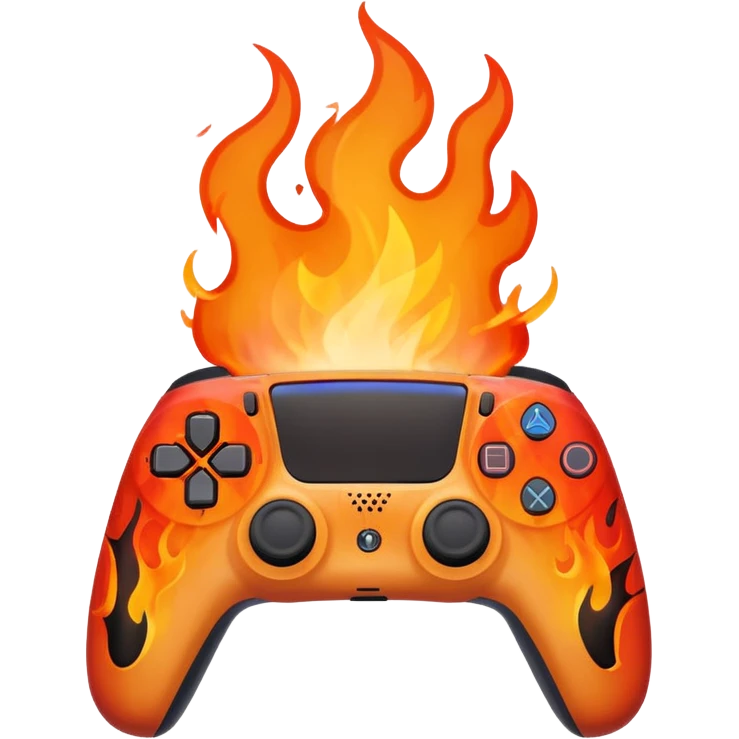 PlayStation 5 on fire emoji