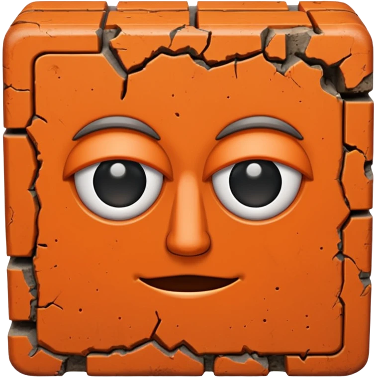 A rectangular brick with a face emoji