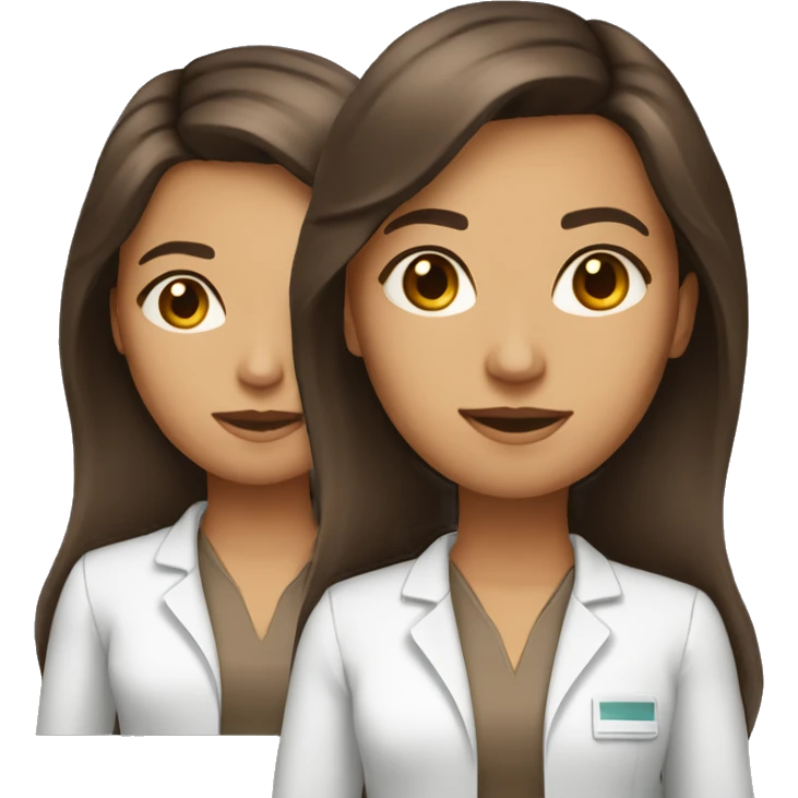 Woman pharmaceutical scientist with brown hair brown eyes and tan skin no glasses long straight hair  emoji