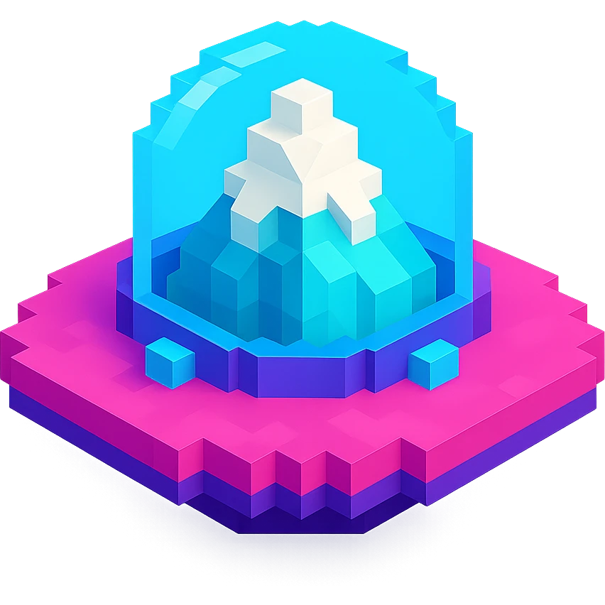 UFO plate with a snowy mountain emoji