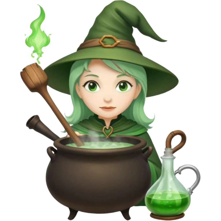 green witch cooking potion emoji