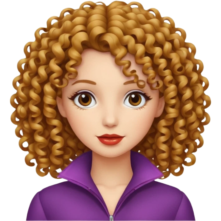 Mulher de cabelo cacheado coquete emoji