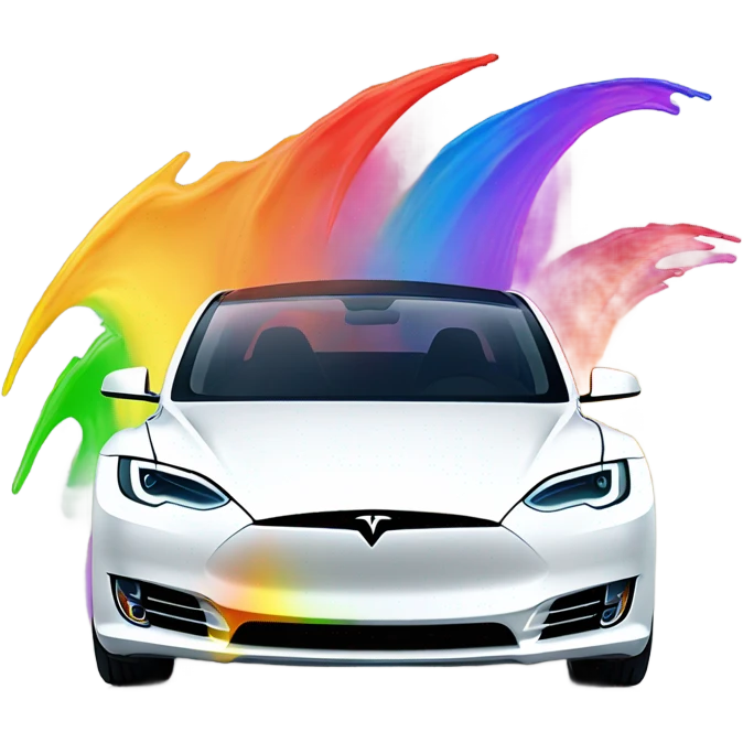 Rainbow  Tesla  emoji