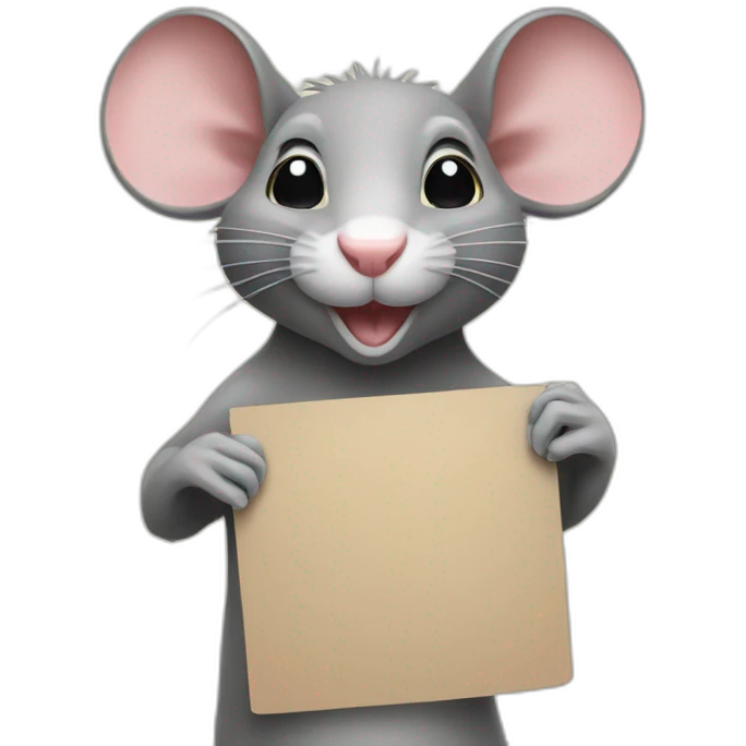 rat demonstrating holding sign emoji