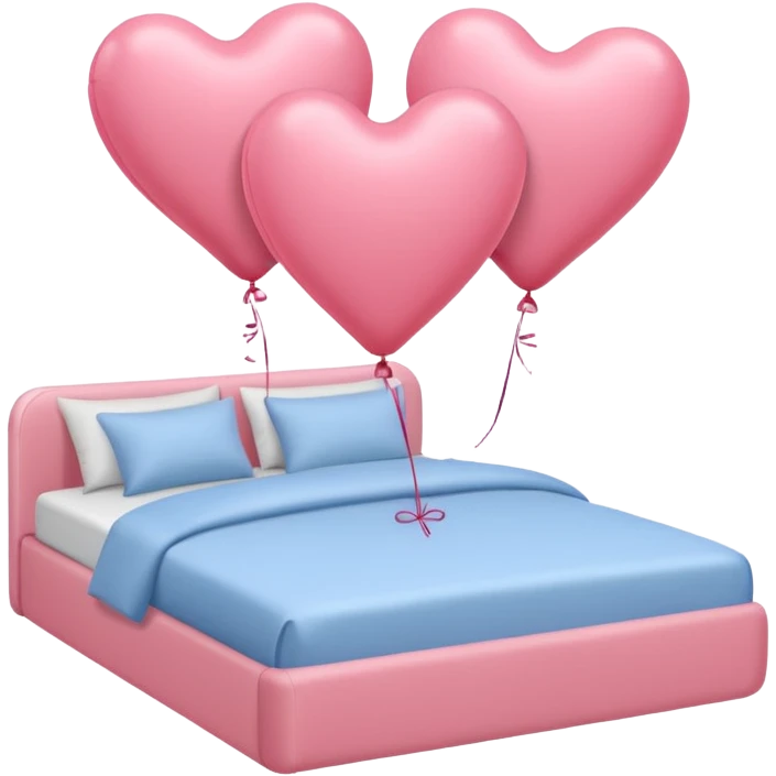 powder colored heart shaped balloons for bed emoji