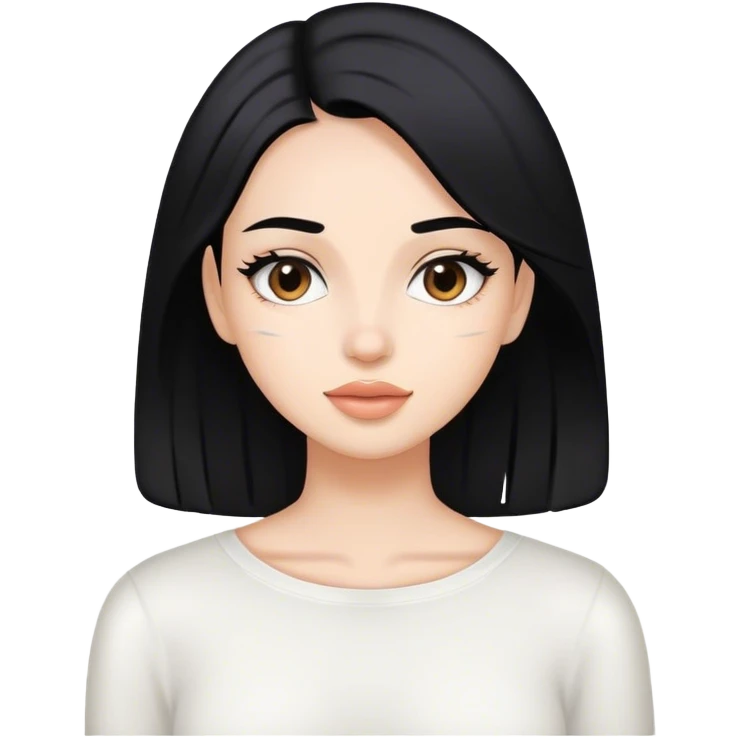 Skin care girl, Black hair  emoji