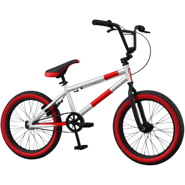 A BMX bicycle, small 20-inch wheels, compact frame, high handlebars, sporty design, no person, freestyle BMX bike emoji