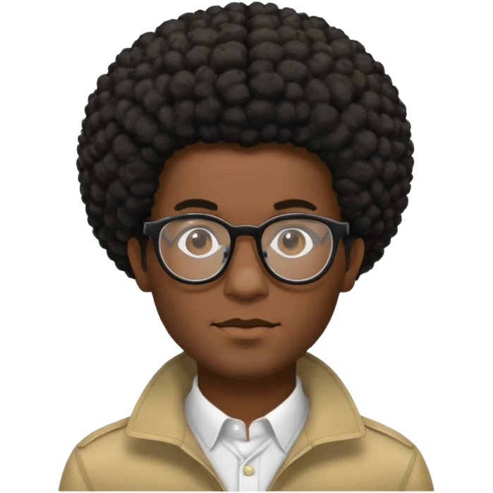 black man with afro hairstyle and glasses emoji