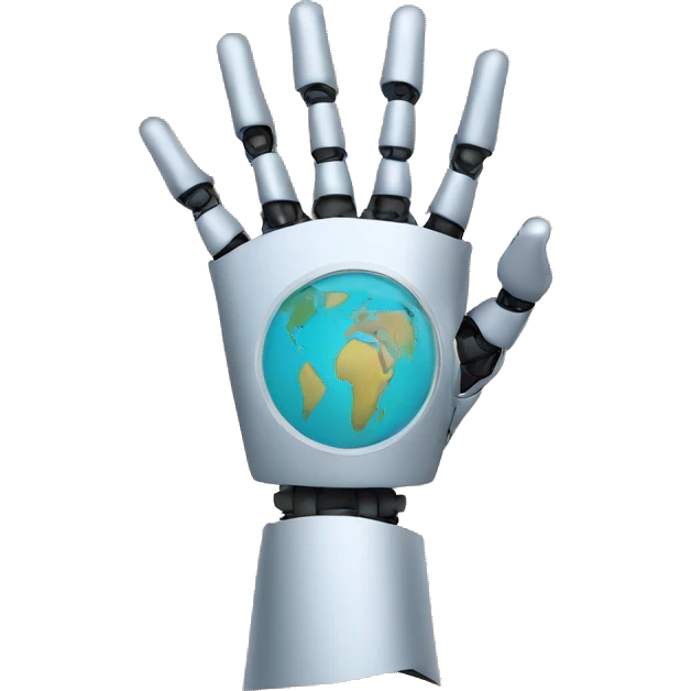 robot hands holding a map emoji