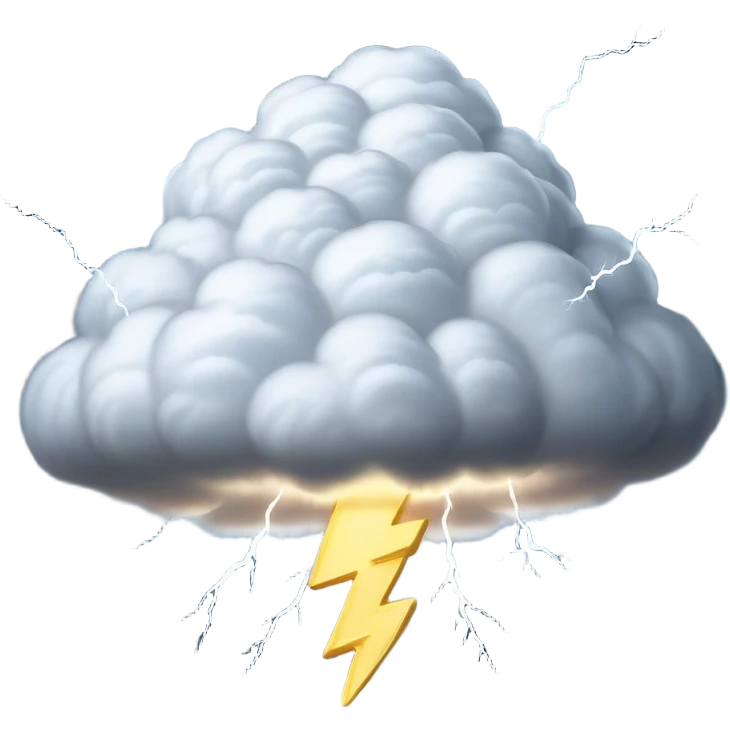 Cinematic Realistic Cumulonimbus Emoji, Towering and imposing, with dark, dramatic clouds reaching up into the sky in a billowing formation. Lightning flickers within, and the atmosphere is charged with energy, signaling a powerful storm ahead. Soft glowing outline, capturing the essence of raw power, intensity, and nature’s fury in a mighty cumulonimbus cloud! emoji