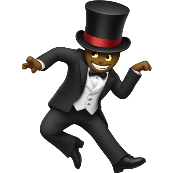 Gu dancing with top hat and suit  emoji